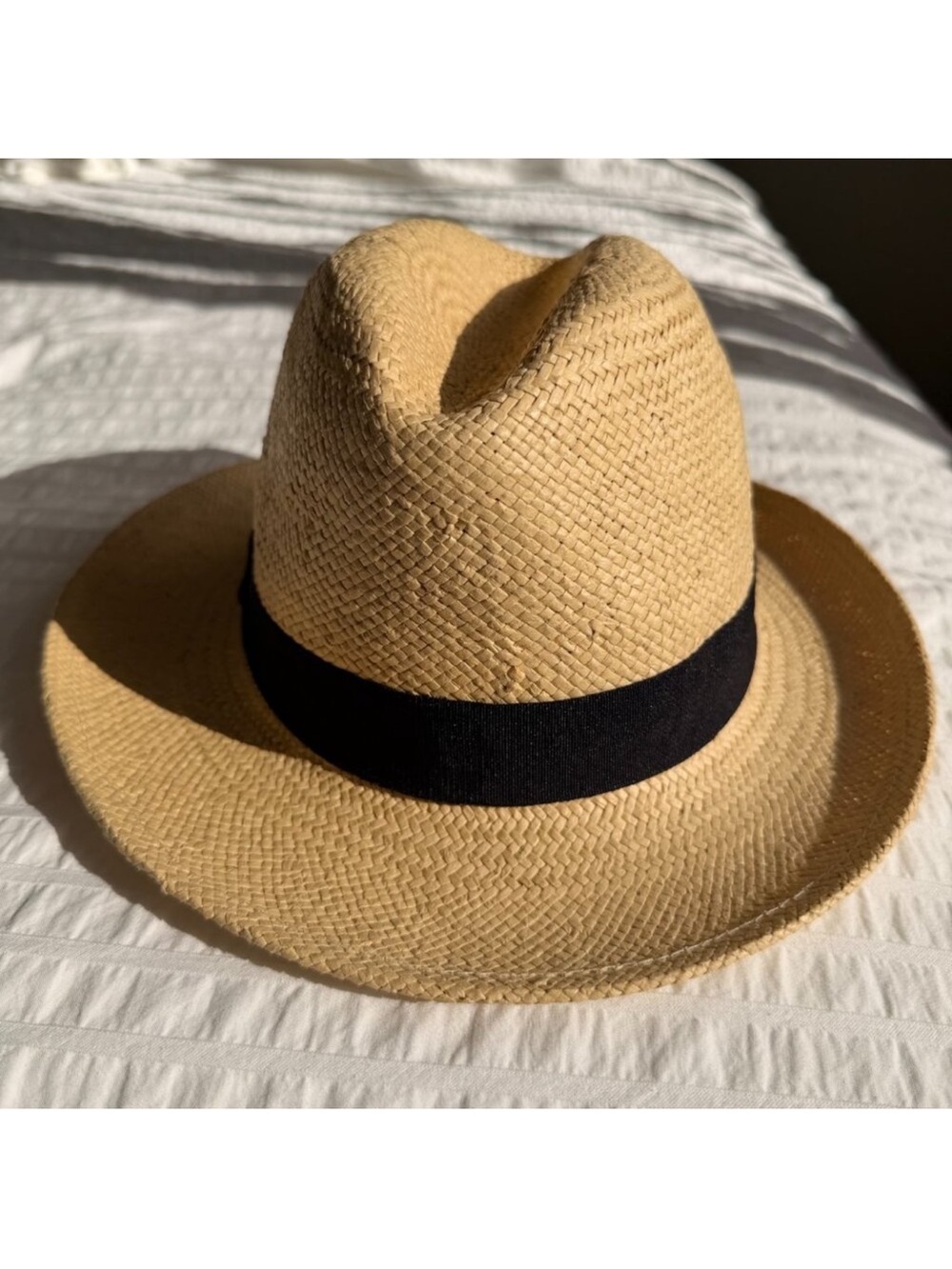 Caslon / Halogen Tan Straw Fedora with Black Band - Picture 4 of 7